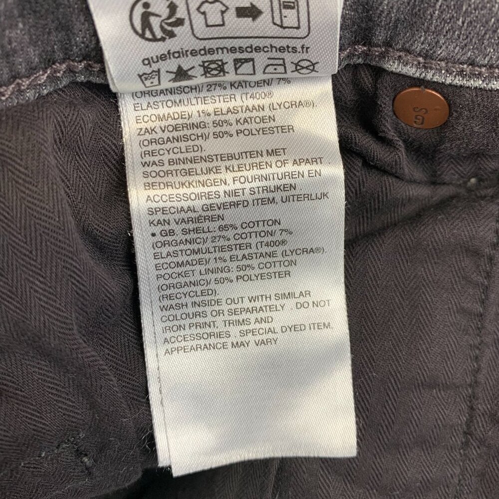G Star Raw Mens Pants 34 Gray Denim Jeans 3301 Slim Button Fly Faded Tall 34x36 - Picture 10 of 14